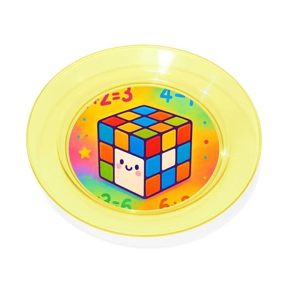 Prato Acrílico Personalizado Festa Cubo Mágico