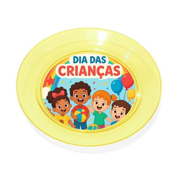 Prato Acrílico Personalizado Festa Dia das Crianças