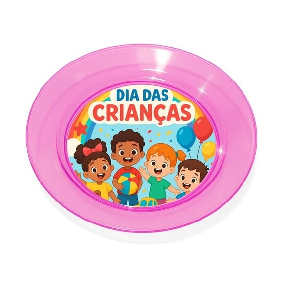 Prato Acrílico Personalizado Festa Dia das Crianças
