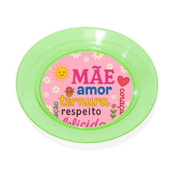 Prato Acrílico Personalizado Festa Dia das Mães