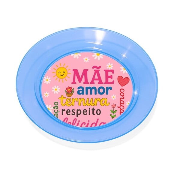 Prato Acrílico Personalizado Festa Dia das Mães