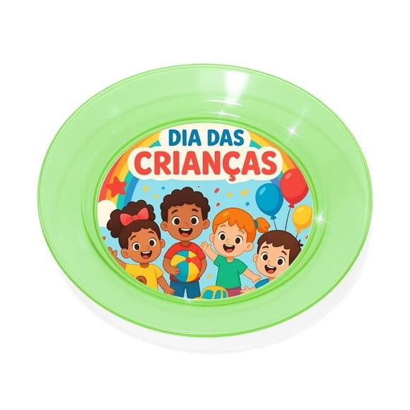 Prato Acrílico Personalizado Festa Dia das Crianças