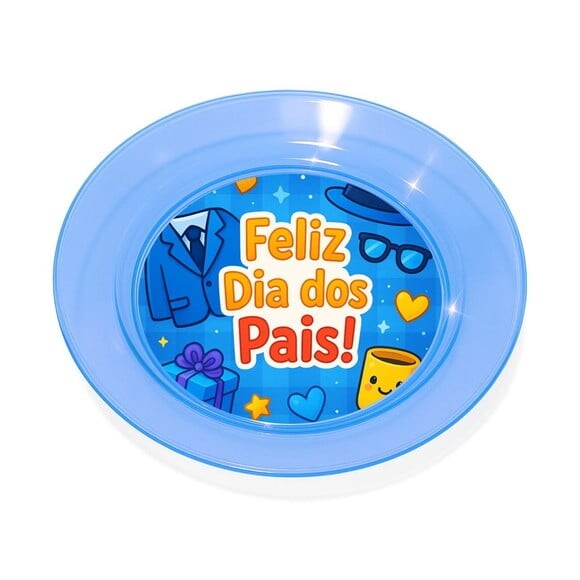 Prato Acrílico Personalizado Festa Dia dos Pais