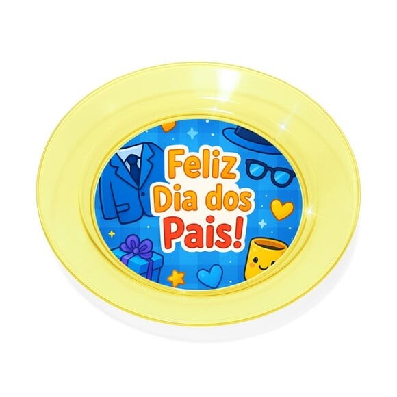 Prato Acrílico Personalizado Festa Dia dos Pais