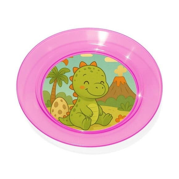 Prato Acrílico Personalizado Festa Dinossauro Baby