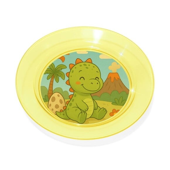 Prato Acrílico Personalizado Festa Dinossauro Baby