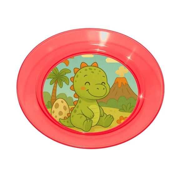 Prato Acrílico Personalizado Festa Dinossauro Baby