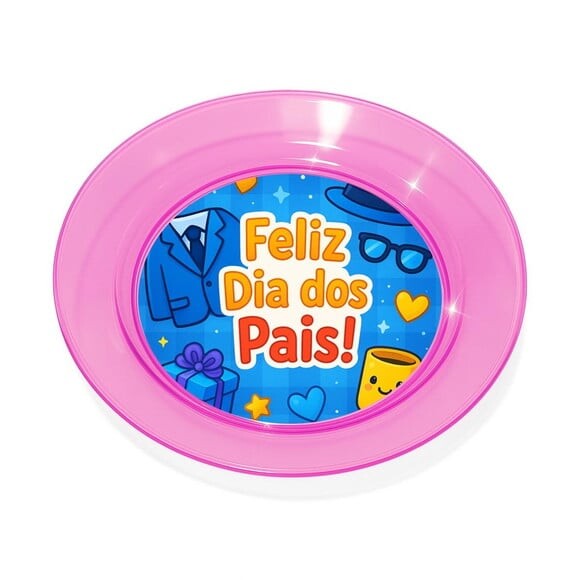 Prato Acrílico Personalizado Festa Dia dos Pais