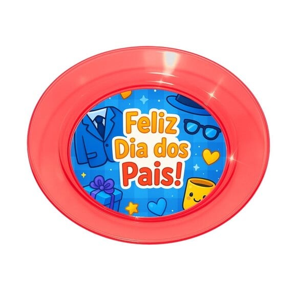 Prato Acrílico Personalizado Festa Dia dos Pais