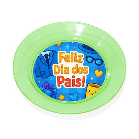 Prato Acrílico Personalizado Festa Dia dos Pais