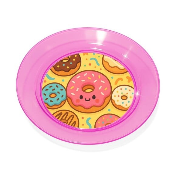 Prato Acrílico Personalizado Festa Donuts