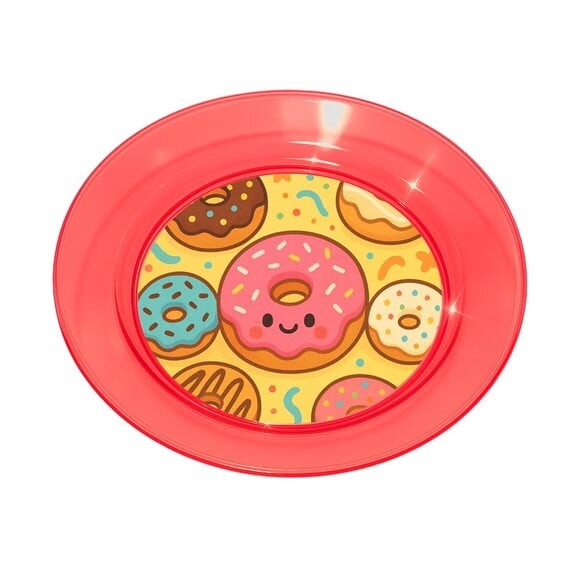 Prato Acrílico Personalizado Festa Donuts