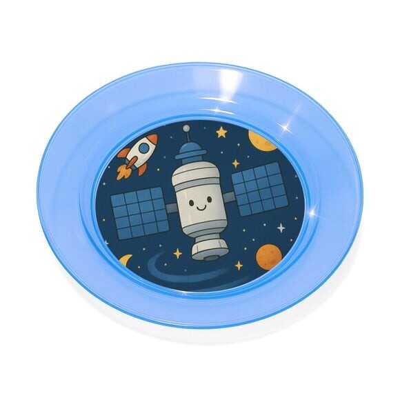 Prato Acrílico Personalizado Festa Estação Espacial