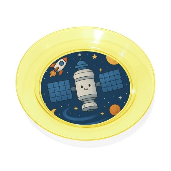 Prato Acrílico Personalizado Festa Estação Espacial