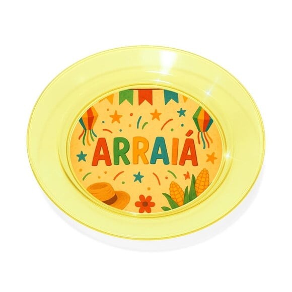 Prato Acrílico Personalizado Festa Festa Junina Arraiá