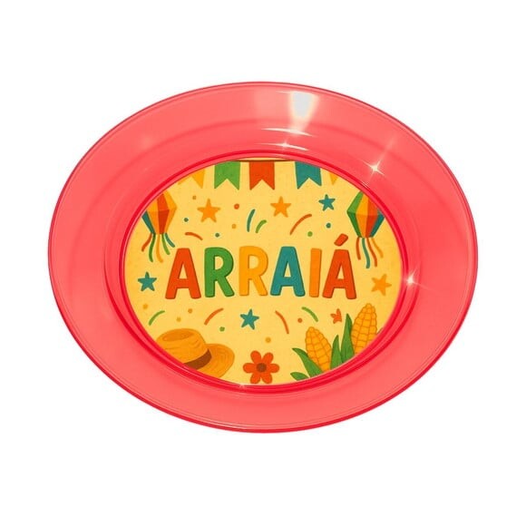 Prato Acrílico Personalizado Festa Festa Junina Arraiá