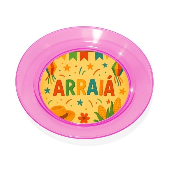 Prato Acrílico Personalizado Festa Festa Junina Arraiá