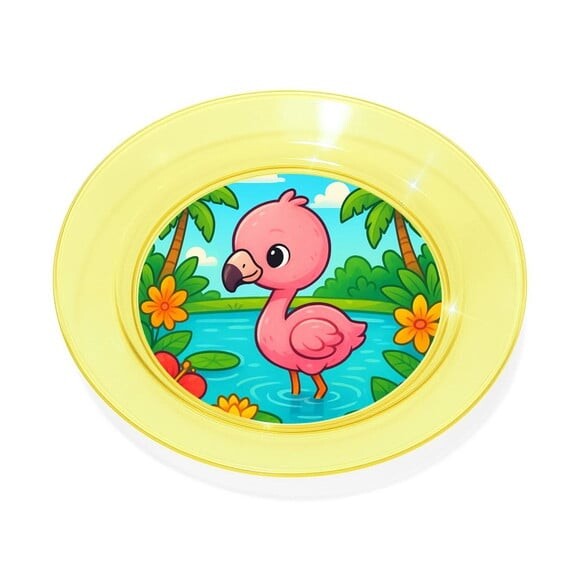 Prato Acrílico Personalizado Festa Flamingo Baby