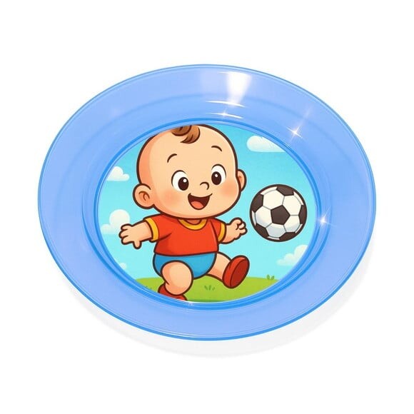 Prato Acrílico Personalizado Festa Futebol Baby