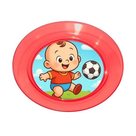 Prato Acrílico Personalizado Festa Futebol Baby