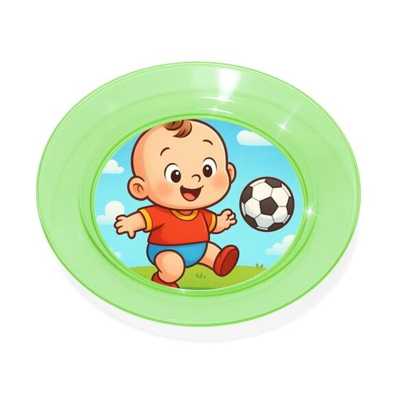 Prato Acrílico Personalizado Festa Futebol Baby