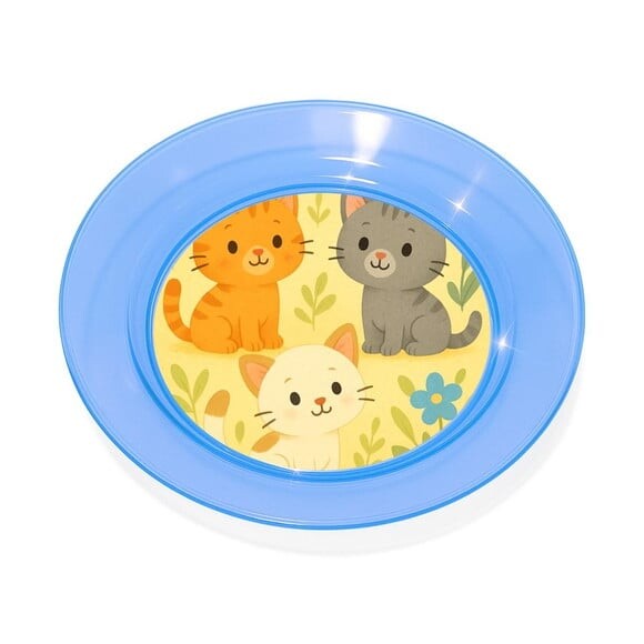 Prato Acrílico Personalizado Festa Gatinhos