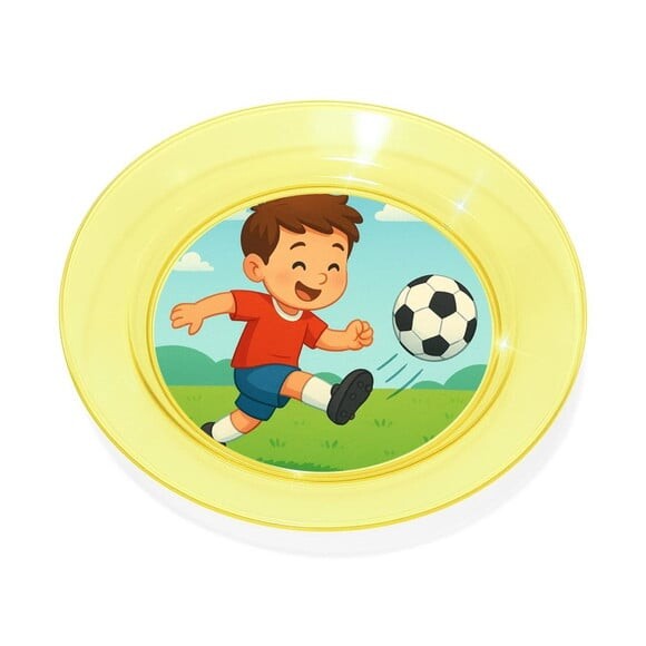 Prato Acrílico Personalizado Festa Jogador de Futebol