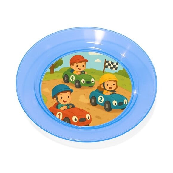 Prato Acrílico Personalizado Festa Kart Infantil