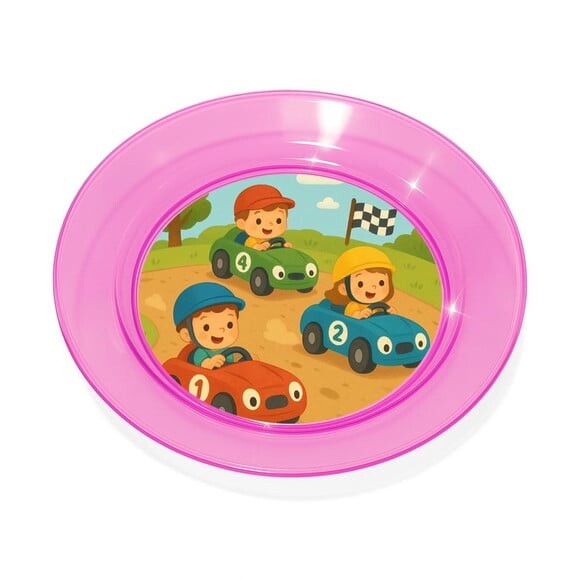 Prato Acrílico Personalizado Festa Kart Infantil