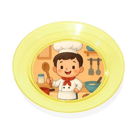 Prato Acrílico Personalizado Festa Mini Chefe Menino