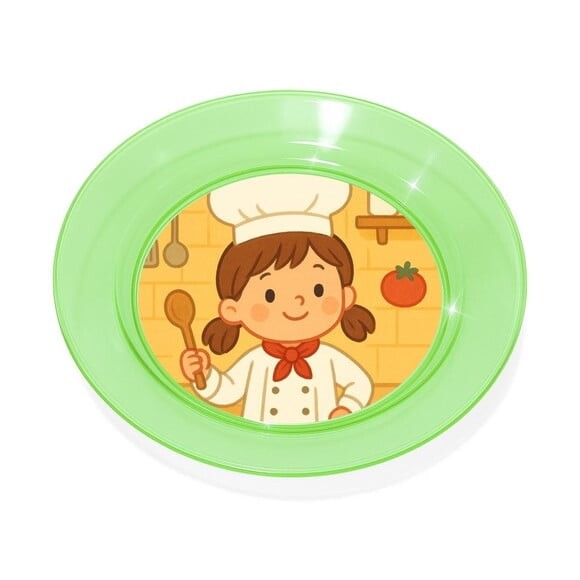Prato Acrílico Personalizado Festa Mini Chefe Menina