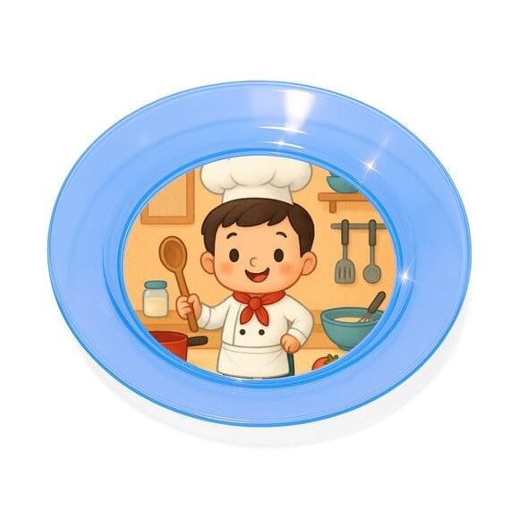 Prato Acrílico Personalizado Festa Mini Chefe Menino