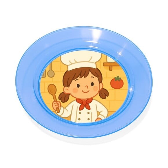 Prato Acrílico Personalizado Festa Mini Chefe Menina