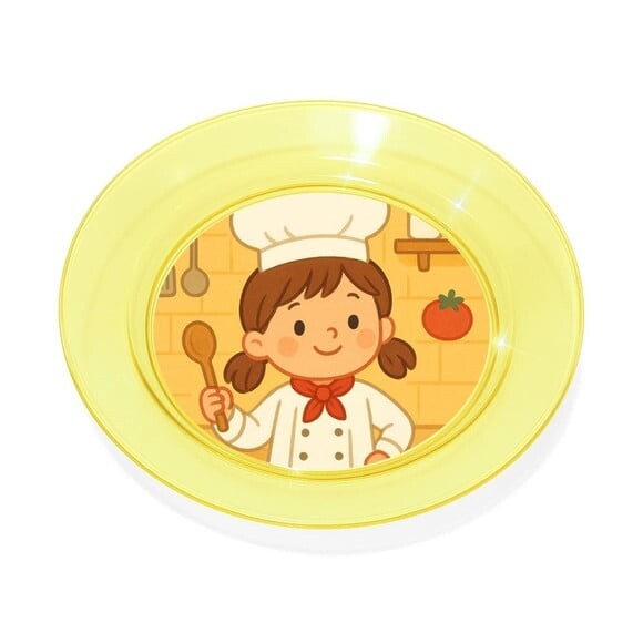 Prato Acrílico Personalizado Festa Mini Chefe Menina