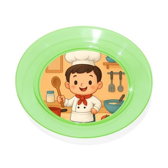 Prato Acrílico Personalizado Festa Mini Chefe Menino