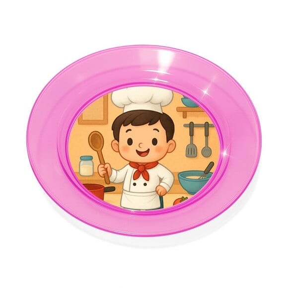 Prato Acrílico Personalizado Festa Mini Chefe Menino