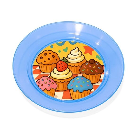 Prato Acrílico Personalizado Festa Muffins