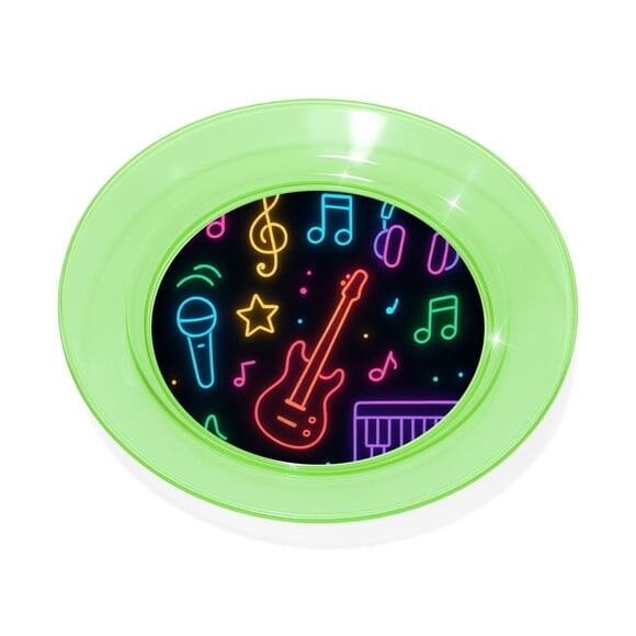 Prato Acrílico Personalizado Festa Neon Musical