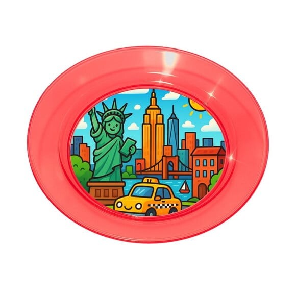 Prato Acrílico Personalizado Festa Nova York