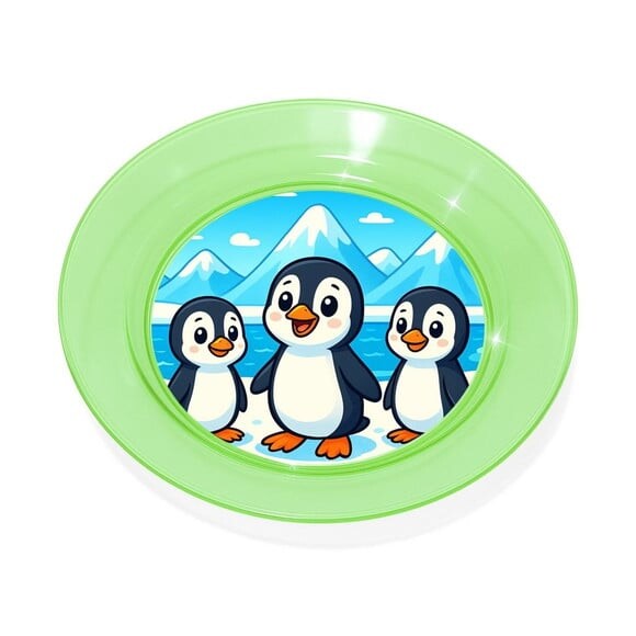 Prato Acrílico Personalizado Festa Pinguins