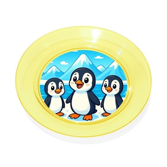 Prato Acrílico Personalizado Festa Pinguins
