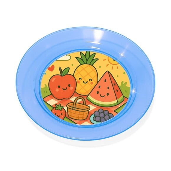 Prato Acrílico Personalizado Festa Piquenique das Frutas