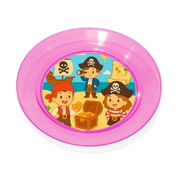 Prato Acrílico Personalizado Festa Piratas