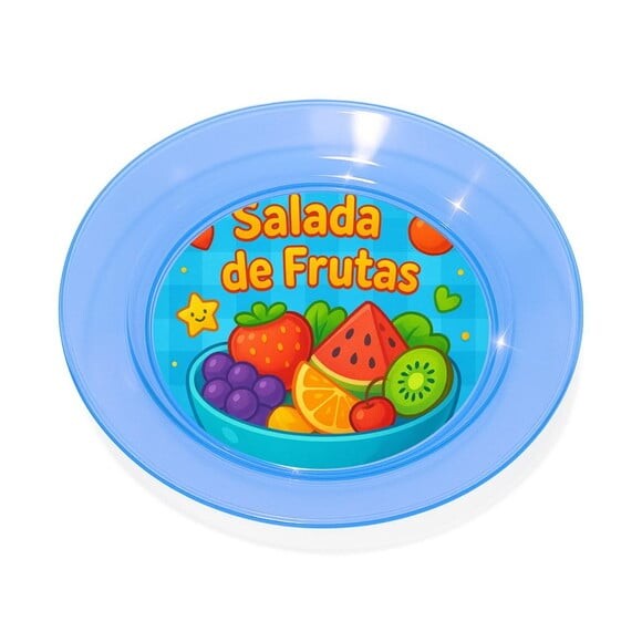 Prato Acrílico Personalizado Festa Salada de Frutas