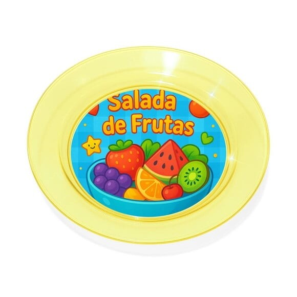 Prato Acrílico Personalizado Festa Salada de Frutas