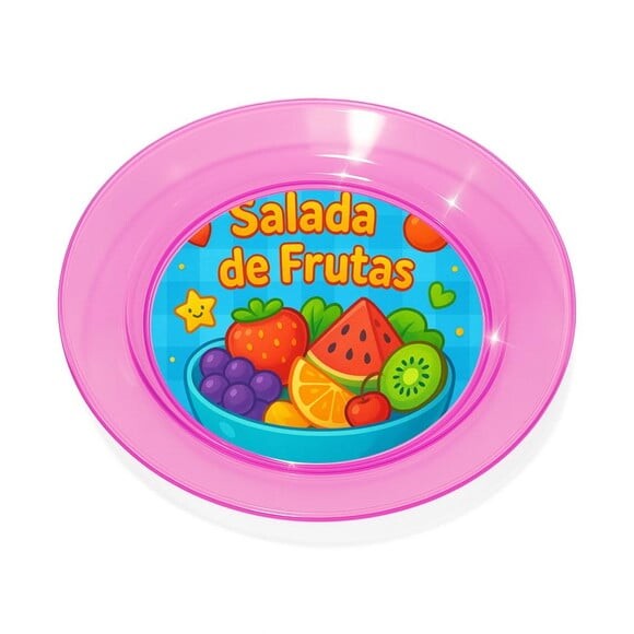 Prato Acrílico Personalizado Festa Salada de Frutas