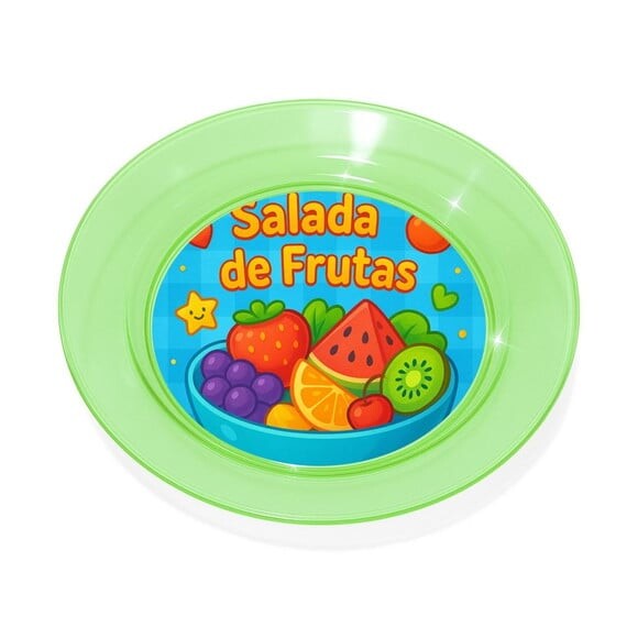 Prato Acrílico Personalizado Festa Salada de Frutas