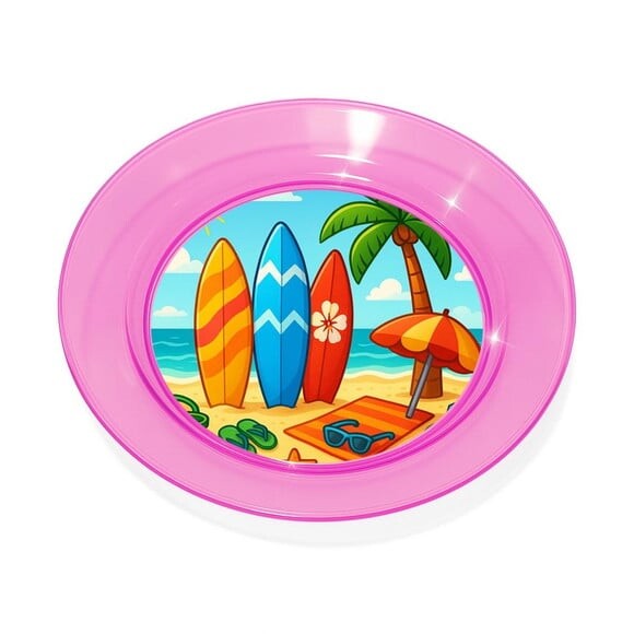Prato Acrílico Personalizado Festa Surf