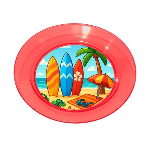 Prato Acrílico Personalizado Festa Surf