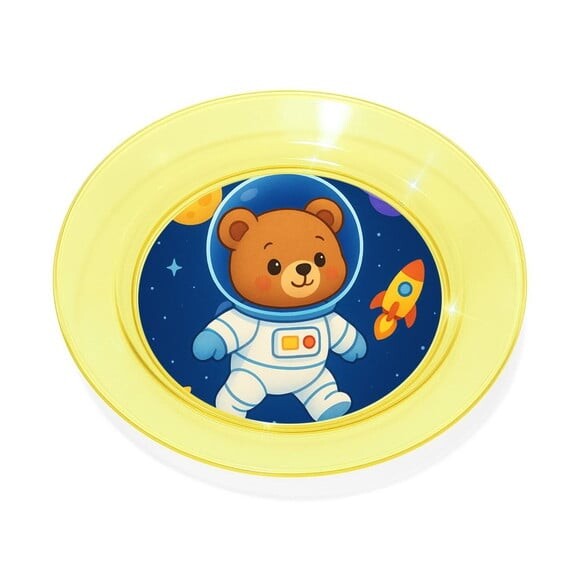 Prato Acrílico Personalizado Festa Ursinho Astronauta